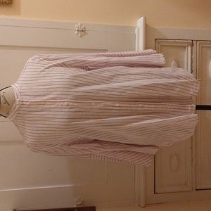 Chaps candy cane striped blouse Sz L